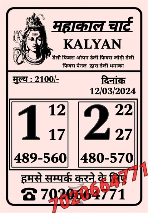 kalyan chart dpboss chart|kalyan jodi matka chart.